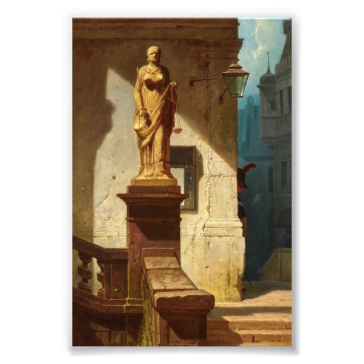 The Eye of the Law, Justice by Carl Spitzweg Foto Afdruk (Voorkant)