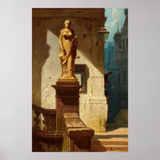 The Eye of the Law, Justice by Carl Spitzweg Poster (Voorkant)