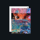 The Eyeballs abstract junk journal Collage AI Briefkaart<br><div class="desc">A mixed media collage made and photographed by Angelandspot in the year 2026 with vintage images from magazines and textbooks and then ran though an AI art generator which did not change it much except for adding the keys</div>