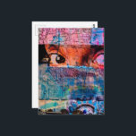 The Eyeballs abstract junk journal Collage AI Briefkaart<br><div class="desc">A mixed media collage made and photographed by Angelandspot in the year 2026 with vintage images from magazines and textbooks and then ran though an AI art generator which did not change it much except for adding the keys</div>