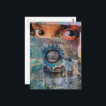 The Eyeballs abstract junk journal Collage Briefkaart<br><div class="desc">A mixed media collage made and photographed by Angelandspot in the year 2026 with vintage images from magazines and textbooks</div>