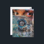 The Eyeballs abstract junk journal Collage Briefkaart<br><div class="desc">A mixed media collage made and photographed by Angelandspot in the year 2026 with vintage images from magazines and textbooks</div>