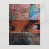 The Eyes abstract junk journal Collage Briefkaart (Voorkant)