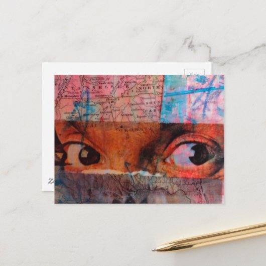 The Eyes junk journal Collage Briefkaart (Voorkant / Achterkant in situ)