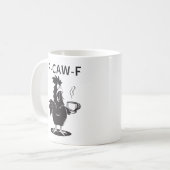 The "F-CAW-F" Chaotic Chicken Coffee Mug Koffiemok (Voorkant links)