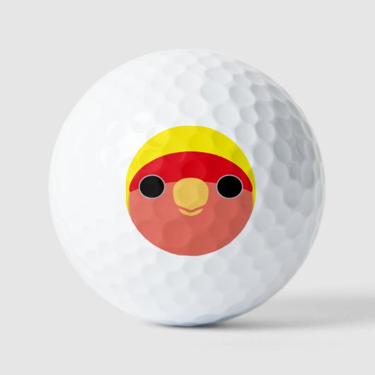 The face of a american yellow peach-faced lovebird golfballen (Voorkant)