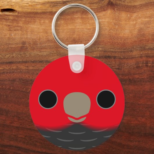 The face of a male Gang-gang cockatoo Sleutelhanger (Achterkant)