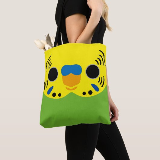 The face of a normal female budgie tote bag (Dichtbij)
