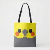 The face of a normal grey male cockatiel tote bag (Voorkant)
