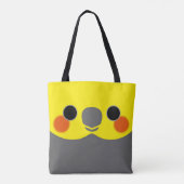 The face of a normal grey male cockatiel tote bag (Achterkant)