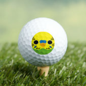 The face of a normal male budgie golfballen (Insitu Shirt)