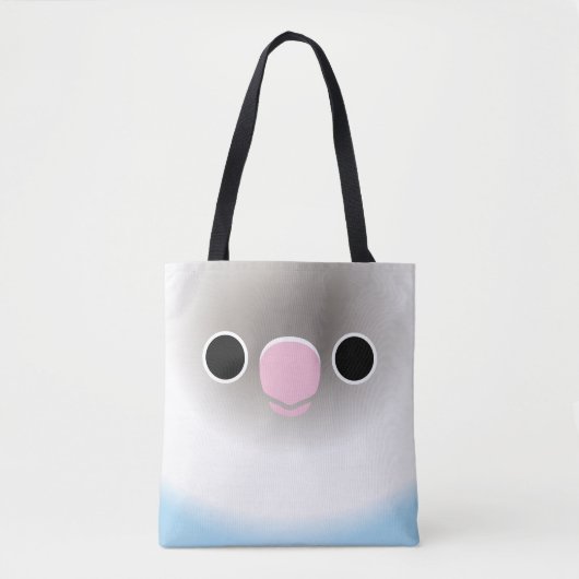 The face of a Pastel blue masked lovebird Tote Bag (Voorkant)