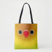 The face of a pastel green masked lovebird tote bag (Voorkant)