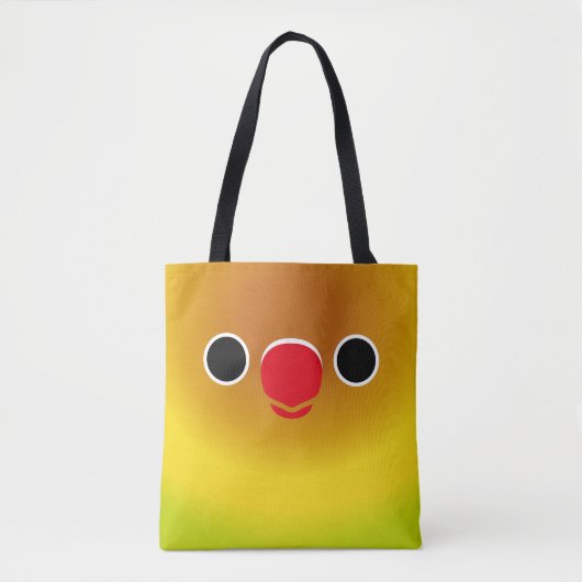 The face of a pastel green masked lovebird tote bag (Voorkant)
