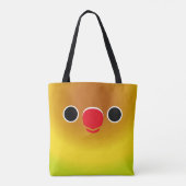 The face of a pastel green masked lovebird tote bag (Achterkant)
