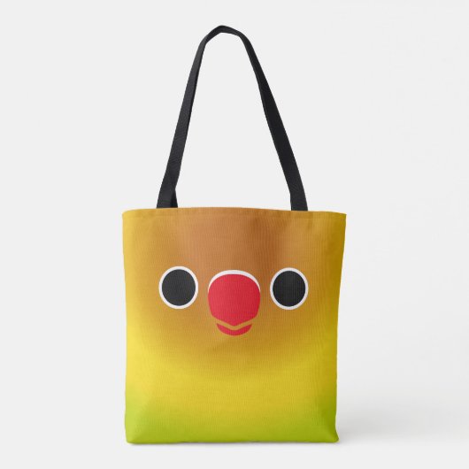 The face of a pastel green masked lovebird tote bag (Achterkant)