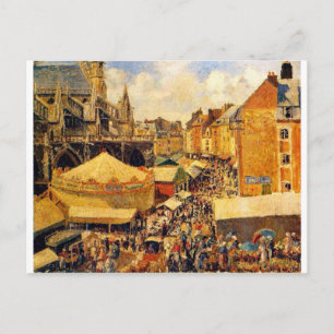 The Fair in Dieppe, Sunny Morning van Camille Piss Briefkaart