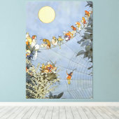 "The Fairies Birthday" van Heath Robinson Canvas Afdruk (Insitu (Houten vloer))