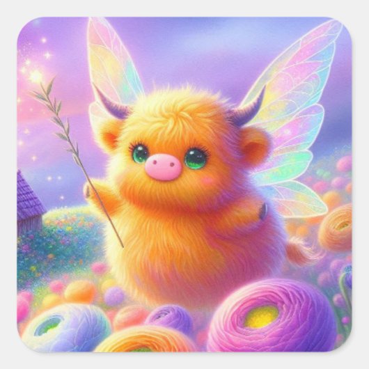 The Fairy Collection: Highland Cow Stickers (Voorkant)