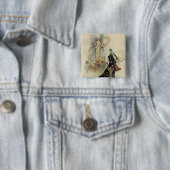 The Fairy Daar verwelkomde Hare Majesteit Vierkante Button 5,1 Cm (In situ)
