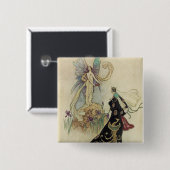 The Fairy Daar verwelkomde Hare Majesteit Vierkante Button 5,1 Cm (Voorkant /achterkant)