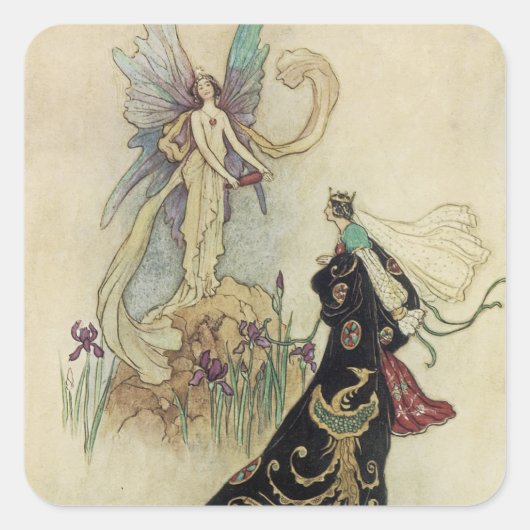 The Fairy Daar verwelkomde Hare Majesteit Vierkante Sticker (Voorkant)