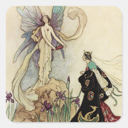 The Fairy Daar verwelkomde Hare Majesteit Vierkante Sticker (Voorkant)