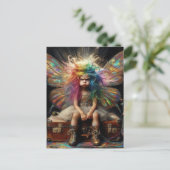 The Fairy Grump on a Vintage Suitcase Briefkaart (Staand voorkant)