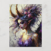 The Fairy in Purple with Horns on Her Head Briefkaart (Voorkant)