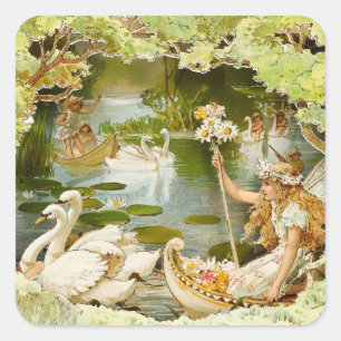“The Fairy Lake” door E S Hardy Vierkante Sticker