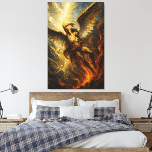 The Fall of Lucifer Canvas Afdruk (Insitu (Slaapkamer))