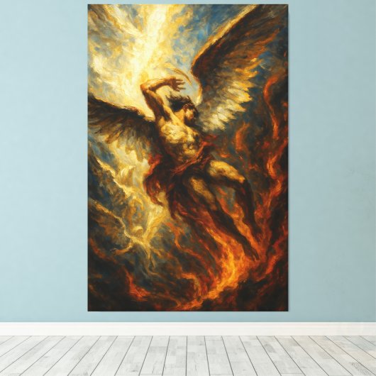 The Fall of Lucifer Canvas Afdruk (Insitu (Houten vloer))