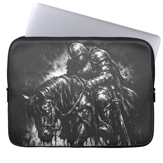 The Fallen Knight door BurnsInHell Laptop Sleeve (Voorkant)