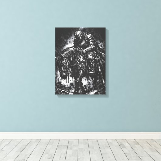 The Fallen Knight van BurnsInHell Canvas Afdruk (Insitu (Houten vloer))