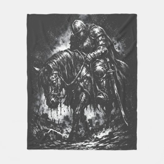 The Fallen Knight van BurnsInHell Fleece Deken (Voorkant)