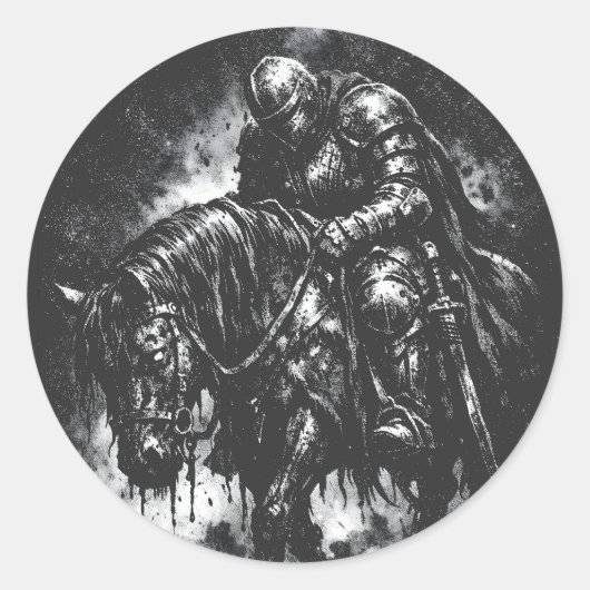 The Fallen Knight van BurnsInHell Ronde Sticker (Voorkant)