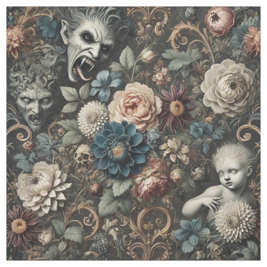 The Fallen Nursery – Gothic Statement Tegel Stof (Swatch)