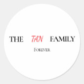 The Family Forever Personalized Round Sticker (Voorkant)