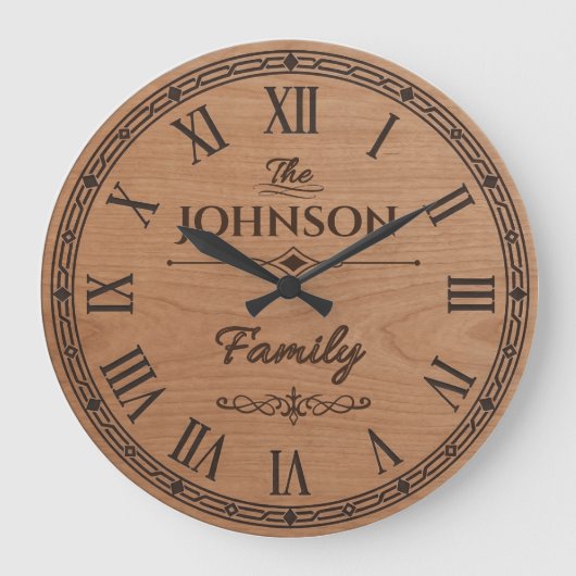 The Family JOHNSON Wall Clock Grote Klok (Voorkant)