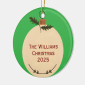 The Family Name Christmas 2025 Elegant Script  Keramisch Ornament (Links)