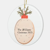 The Family Name Christmas 2025 Elegant Script  Keramisch Ornament (Links)