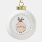 The Family Name Christmas 2025 Elegant Script  Keramische Bal Ornament (Voorkant)