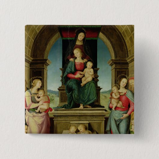 The Family of St. Anne, c.1507 Vierkante Button 5,1 Cm (Voorkant)