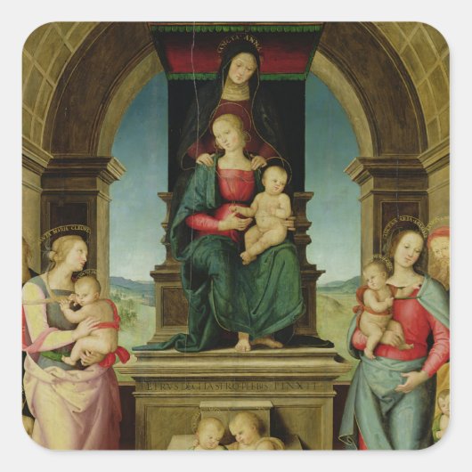 The Family of St. Anne, c.1507 Vierkante Sticker (Voorkant)