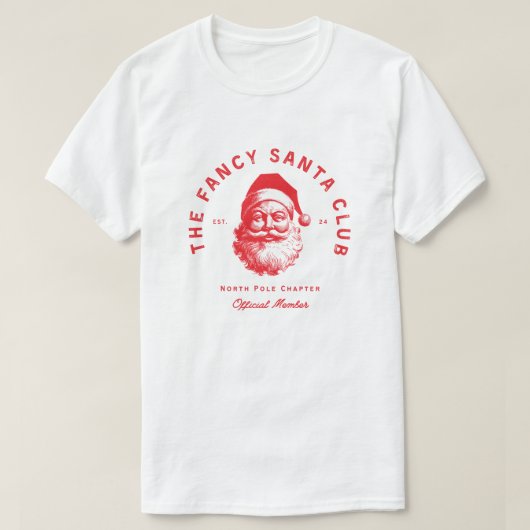 'The Fancy Santa Club' - Kerst Kunstprint T-shirt (Design voorkant)