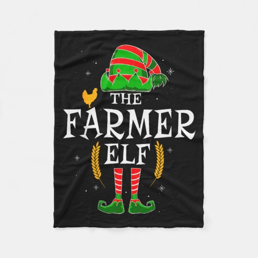 The Farmer Elf Group Matching Family Christmas Far Fleece Deken (Voorkant)