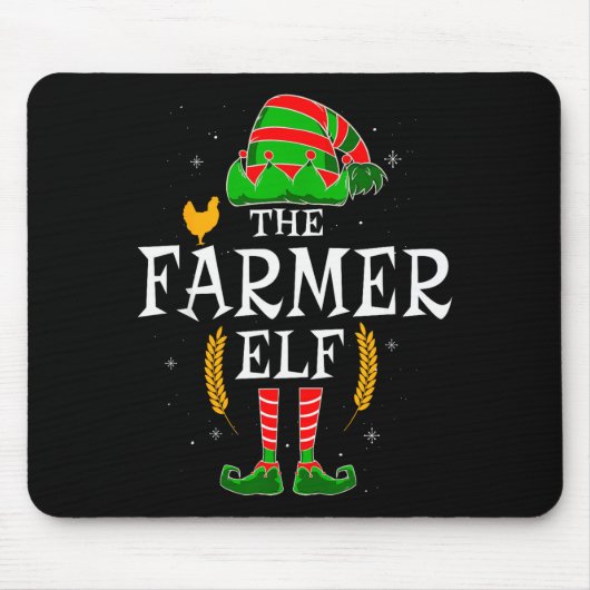 The Farmer Elf Group Matching Family Christmas Far Muismat (Voorkant)