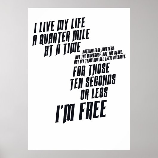 The Fast And The Furious  I Live My life Poster (Voorkant)