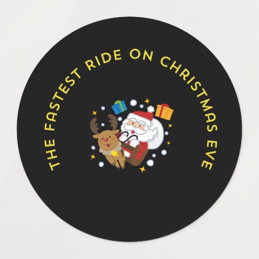 the fastest ride on the christmas eve labels (Design 2)