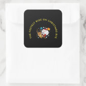 The fastest ride on the christmas eve vierkante sticker (Tas)